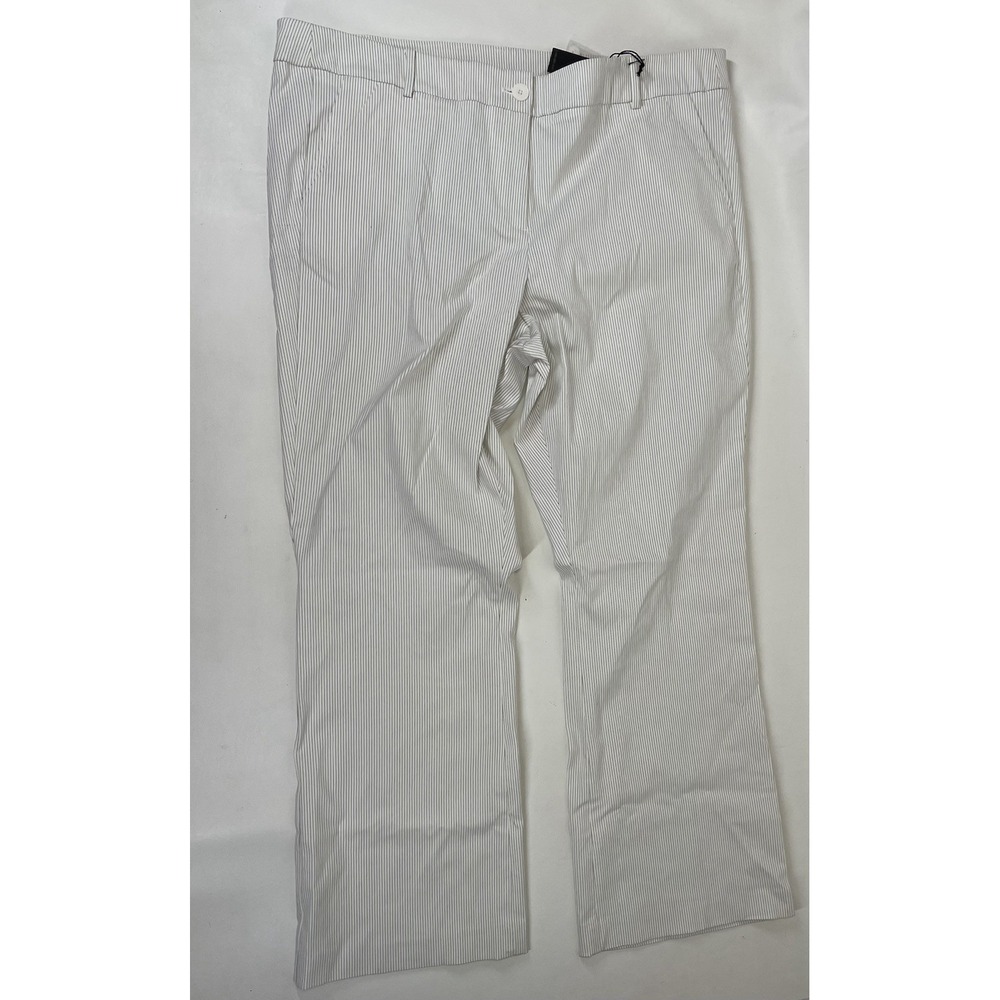 Lane Bryant The Lena Curvy Fit Bootcut Stretch White Stripe Pants Womens Size 24